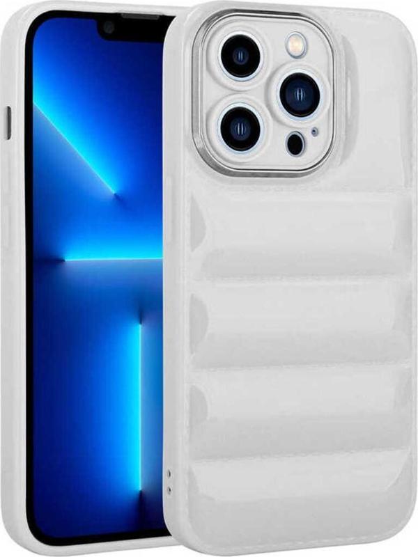Kılıftech İphone 13 Pro Uyumlu Kamera Korumalı Parlak Aihttg'Li Zore Galya Kılıf-Beyaz - Image 1