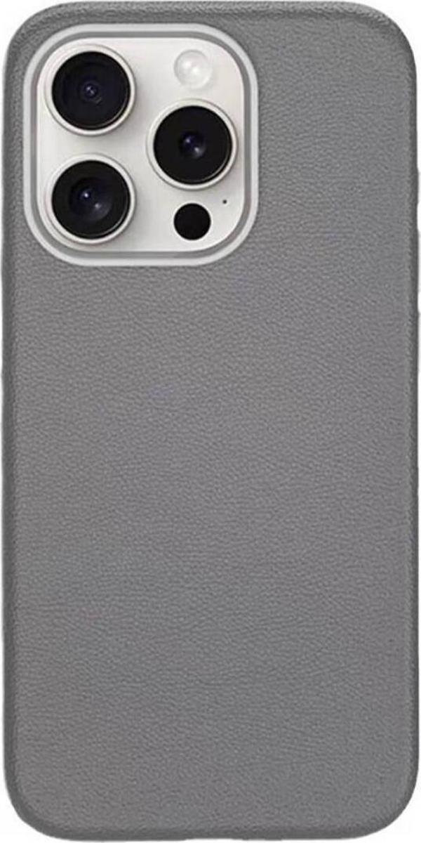 Kılıftech İphone 14 Pro Max Kılıf Magsafe Şarj Özellikli Pu Deri Zore Adora Kapak-Koyu Gri - Image 1