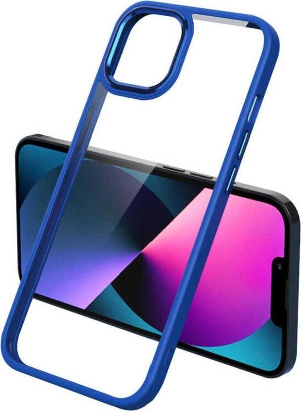 Zen Aksesuar İphone 12 Pro Uyumlu Zore Krom Kılıf-Lacivert - Image 1