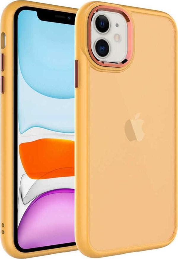 Kılıftech İphone 11 Uyumlu Buzlu Sert Pc Zore May Kılıf-Turuncu - Image 1