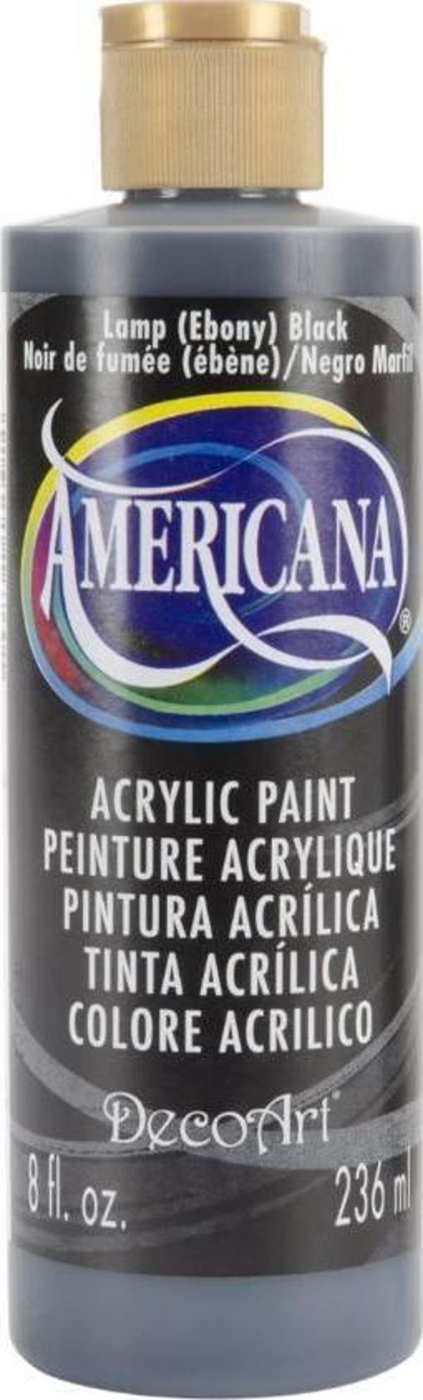 Decoart Americana Lamp Black Siyah Akrilik Boya 8oz DA067 - Image 1