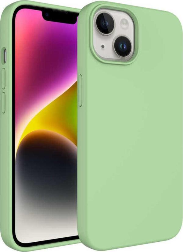 Gng Home İphone 14 Plus Uyumlu Sıvı Teknolojili Silinebilir Sert Zore Kivi Kılıf-Açık Yeşil - Image 1
