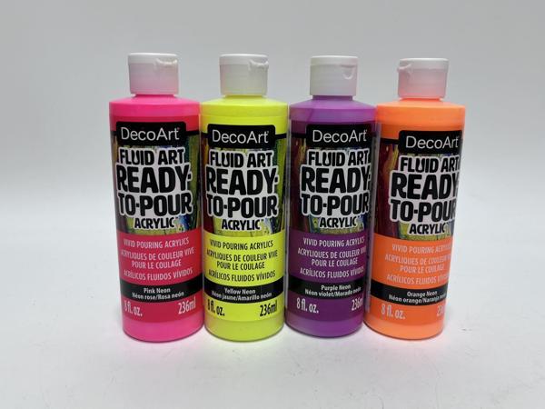 Decoart DecoArt Fluid Art Ready-To-Pour Neon Akrilik Boya Seti 8oz 4 Adet - Image 1