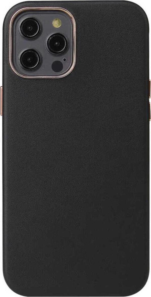Resveq İphone 12 Pro Max Uyumlu Zore Leathersafe Wireless Kılıf-Siyah - Image 1