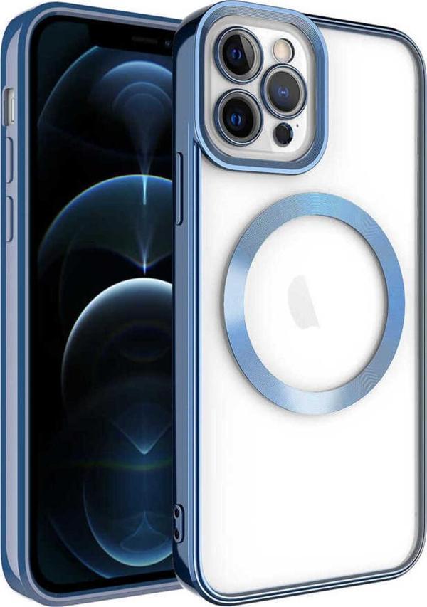 Göktuğ Aksesuar İphone 11 Pro Max Uyumlu Magsafe Wireless Şarj Özellikli Zore Setro Silikon-Mavi - Image 1
