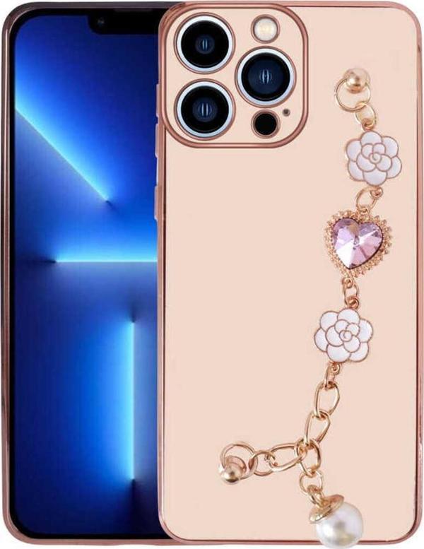 Resveq İphone 12 Pro Uyumlu El Tutamaçlı Kamera Korumalı Zore Taka Silikon Kılıf-Pembe - Image 1