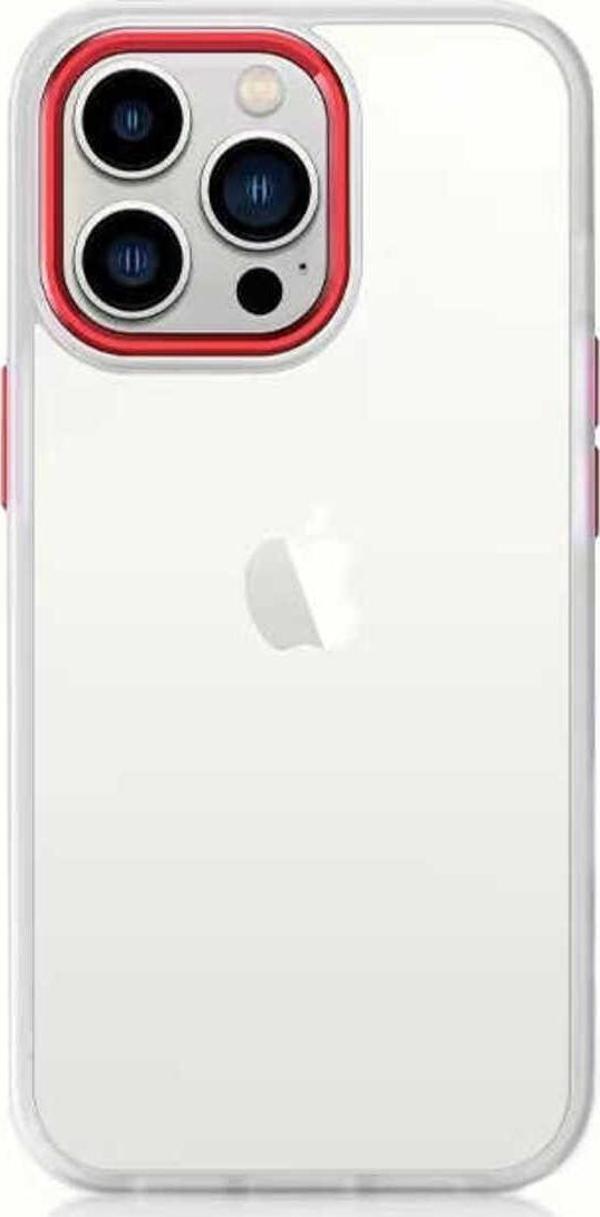 Göktuğ Aksesuar İphone 12 Pro Uyumlu Zore Krom Kılıf-Kırmızı - Image 1