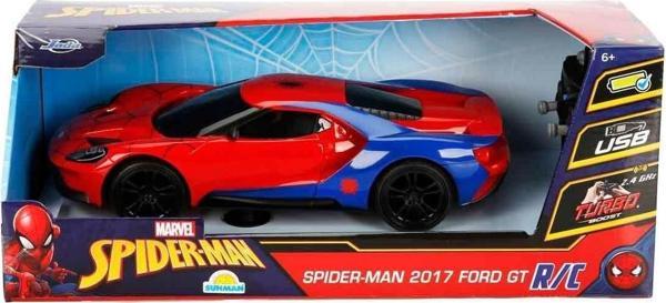 7038 1:16 Marvel Spiderman 2017 Ford GT USB Şarjlı Uzaktan Kumandalı Araba Kız Erkek Çocuk Oyuncak E - Image 1