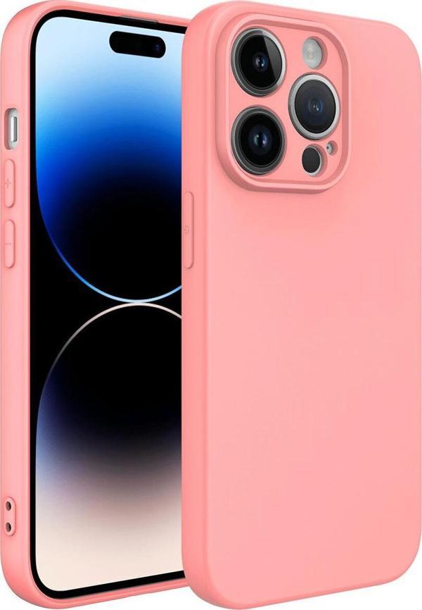 Resveq İphone 14 Pro Uyumlu Zore Kamera Korumalı Mara Lansman Kılıf-Pembe - Image 1