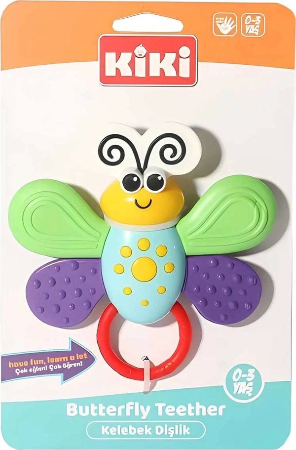 Kiki Kelebek Dişlik Çıngırak 2201 Kız Erkek Çocuk Oyuncak Eğitici Oyuncaklar - Image 1