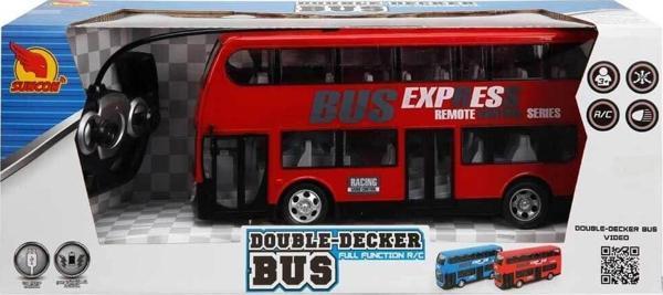 Sunman Uzaktan Kumandalı Işıklı Çift Katlı Otobüs - S00001988 Kız Erkek Çocuk Oyuncak Eğitici Oyunca - Image 1