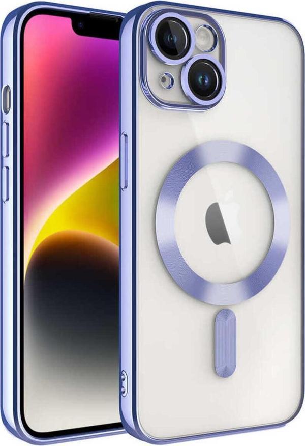 Noir318 İphone 13 Uyumlu Kamera Korumalı Magsafe Wireless Şarj Özellikli Zore Demre Kılıf-Lila - Image 1
