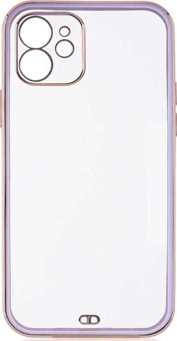 Riseofglc İphone 12 Uyumlu Zore Clear Kılıf-Lila - Image 1