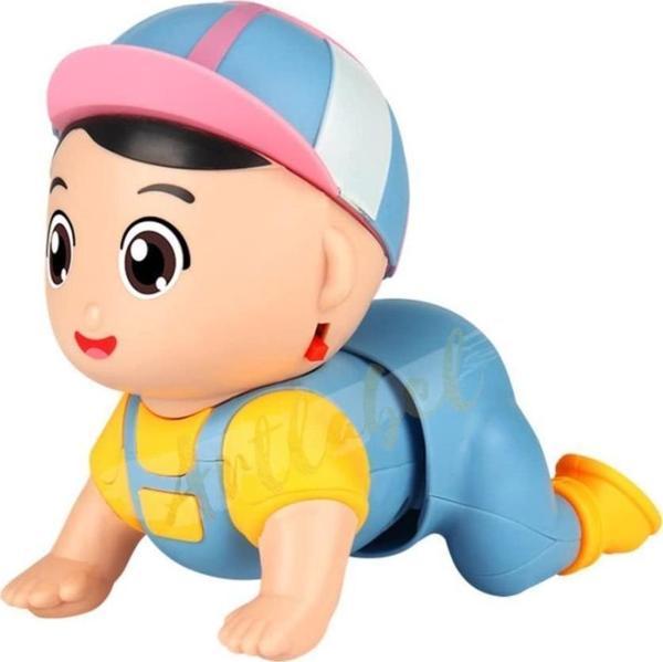 Prestij Oyuncak Kutulu Pilli Emekleyen Kasketli Bebek QB-03Y,Eğlenceli ve Eğitici Sesli Oyuncak Bebek - Image 1