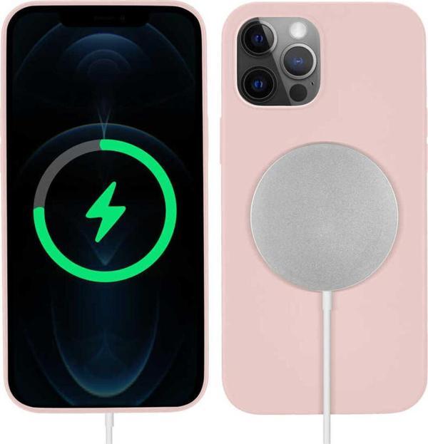 Szr Store İphone 12 Pro Uyumlu Csk Zore Silksafe Wireless Kılıf-Pembe Açık - Image 1