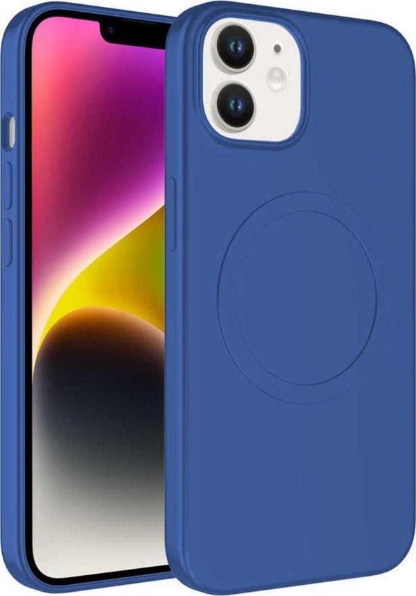 Kılıftech İphone 11 Uyumlu Magsafe Wireless Şarj Özellikli Pastel Renk Silikon Zore Plas Kılıf-Mavi - Image 1