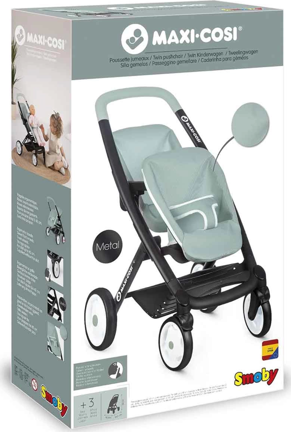 Smoby Maxi-Cosi İkiz Oyuncak Bebek Arabası Yeşil Kız Erkek Çocuk Oyuncak Eğitici Oyuncaklar - Image 1