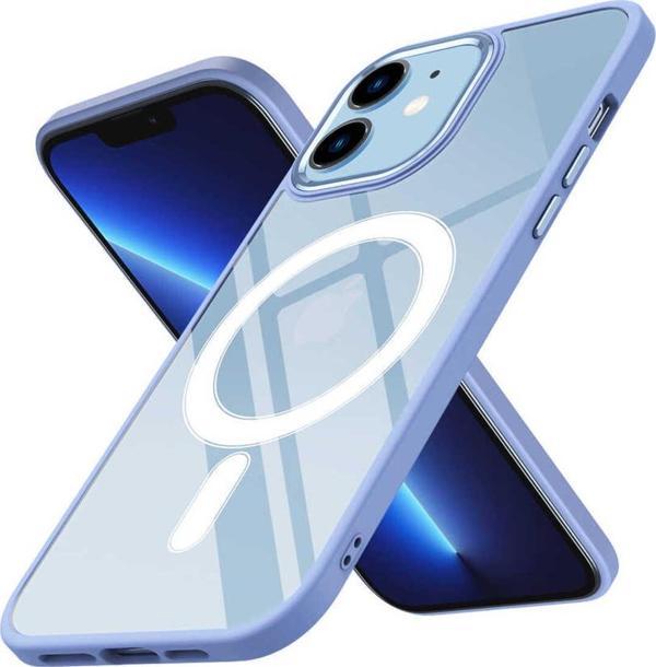Avid Diva İphone 12 Uyumlu Wireless Şarj Özellikli Zore Krom Magsafe Silikon Kılıf-Lila - Image 1