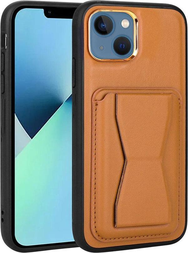Kılıftech Apple İphone 13 Kılıf Kartlıklı Standlı Pu Deri  Memo Kapak - Image 1