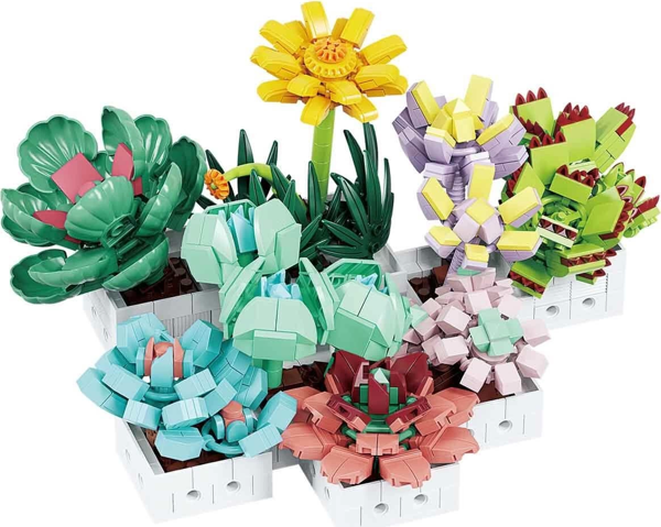 BLX Sukulent Çiçek Buketi 8842 Kız Erkek Çocuk Oyuncak Eğitici Oyuncaklar - Image 1