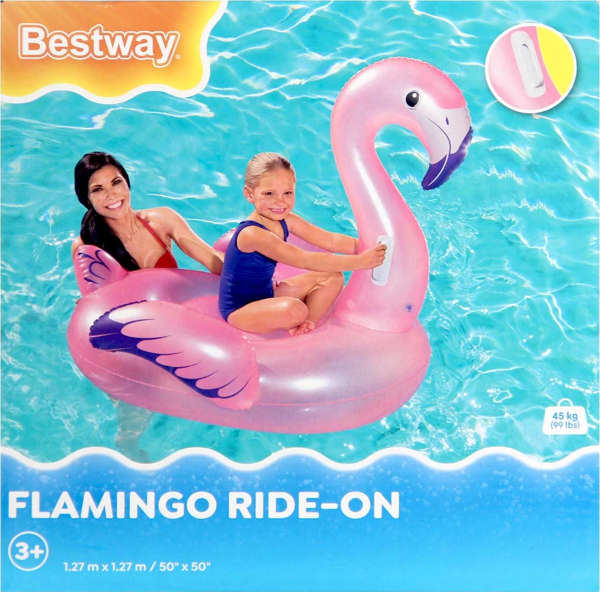 Bestway Tutmalı Flamingo Binici 127 x 127cm Kız Erkek Çocuk Oyuncak Eğitici Oyuncaklar - Image 1