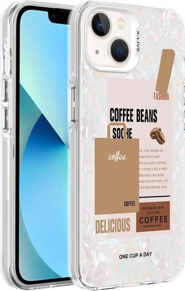 Kılıftech İphone 14 Uyumlu Mermer Desenli Zore Marbello Kılıf-Kahverengi - Image 1
