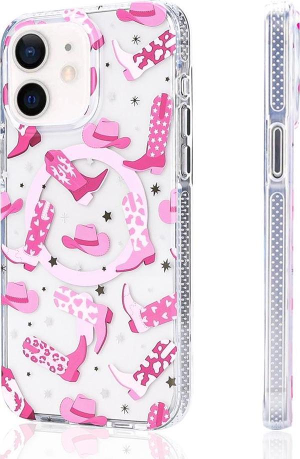 Kılıftech İphone 12 Uyumlu Kılıf Magsafe Şarj Özellikli Zore Stilo Kapak-Pembe - Image 1