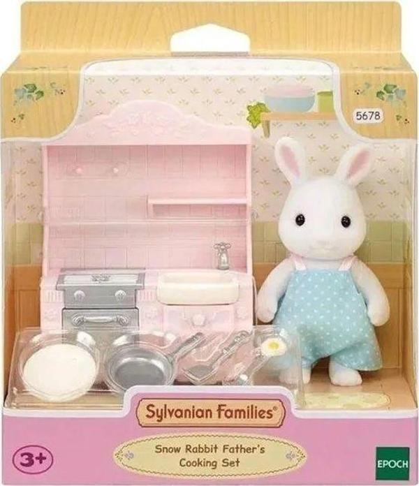 5678 Sylvanian Families Kar Tavşanı Babanın Yemek Pişirme Seti +3 yaş Kız Erkek Çocuk Oyuncak Eğitic - Image 1