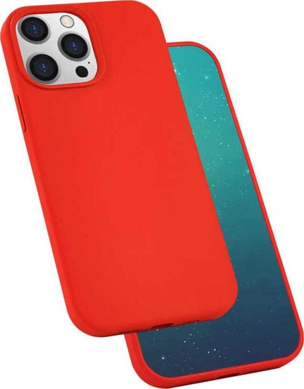 Zore İphone 13 Pro Max Uyumlu Silk Silikon-Kırmızı - Image 1
