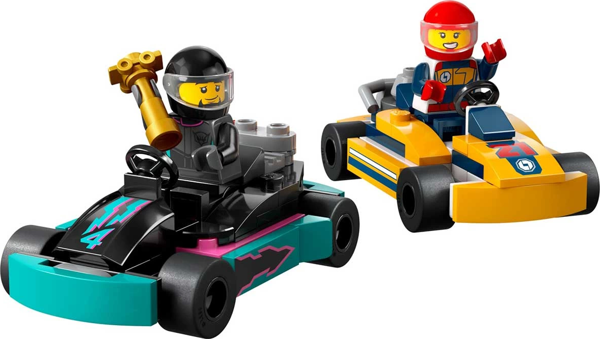 LEGO City Go-Kartlar ve Yarış Sürücüleri 60400 Kız Erkek Çocuk Oyuncak Eğitici Oyuncaklar - Image 1