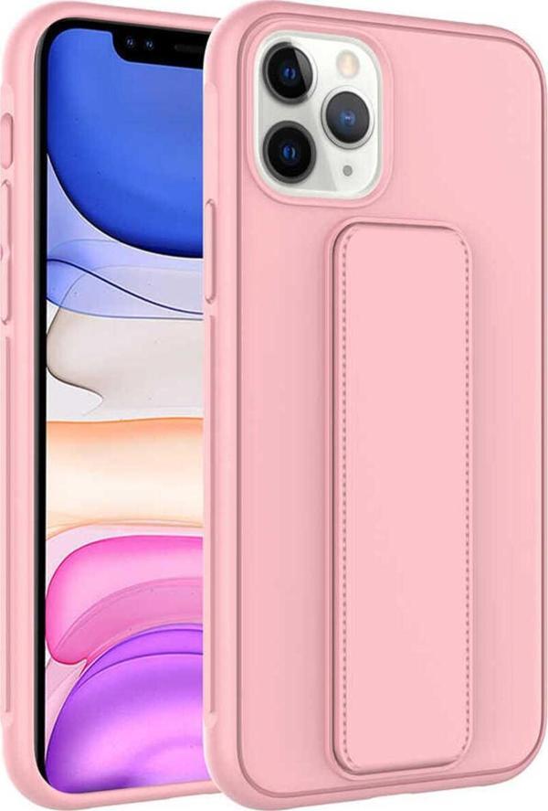Zore İphone 11 Pro Max Uyumlu Qstand Kılıf-Pembe - Image 1