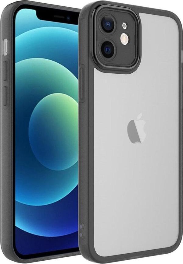 Zore İphone 11 Uyumlu Kamera Korumalı Transparan Post Kılıf-Siyah - Image 1