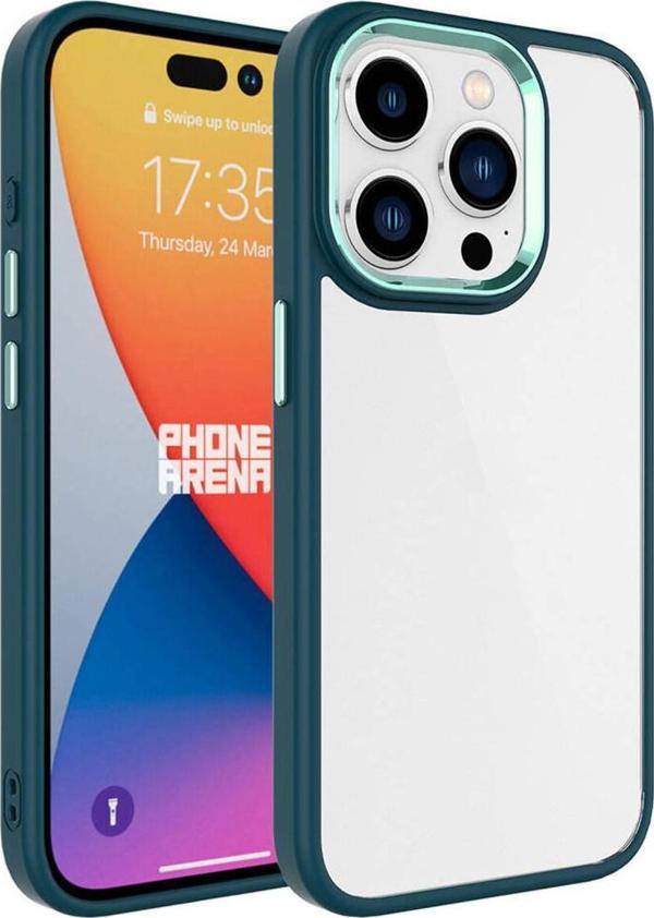 Kılıfda Kılıf İphone 15 Pro Uyumlu Zore Krom Kılıf-Koyu Yeşil - Image 1