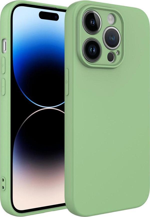 Cep312 İphone 14 Pro Uyumlu Zore Kamera Korumalı Mara Lansman Kapak-Açık Yeşil - Image 1