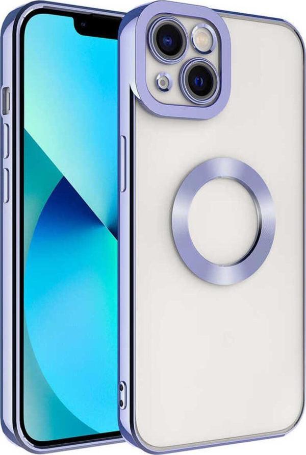 Zore İphone 13 Uyumlu Kamera Korumalı Logo Gösteren Omega Kılıf-Lila - Image 1