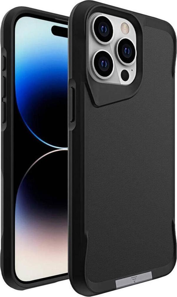Safa İphone 15 Pro Max Uyumlu Zore Aihttg Kenarlı T-Max Mat Standlı Kılıf-Siyah - Image 1