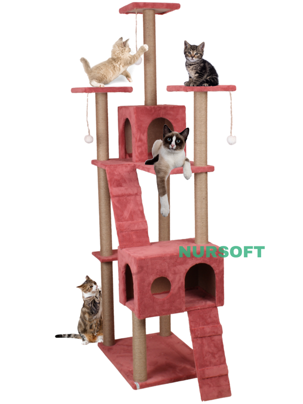 Nursoft Cat City - Kedi Tırmalama ve Oyun Evi Çok Fonksiyonlu - Image 1