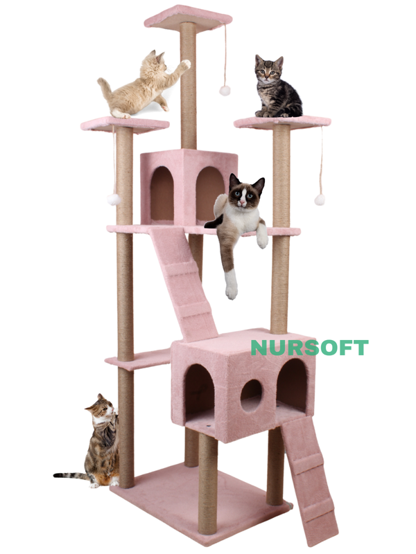 Nursoft Cat City - Kedi Tırmalama ve Oyun Evi Çok Fonksiyonlu - Image 1