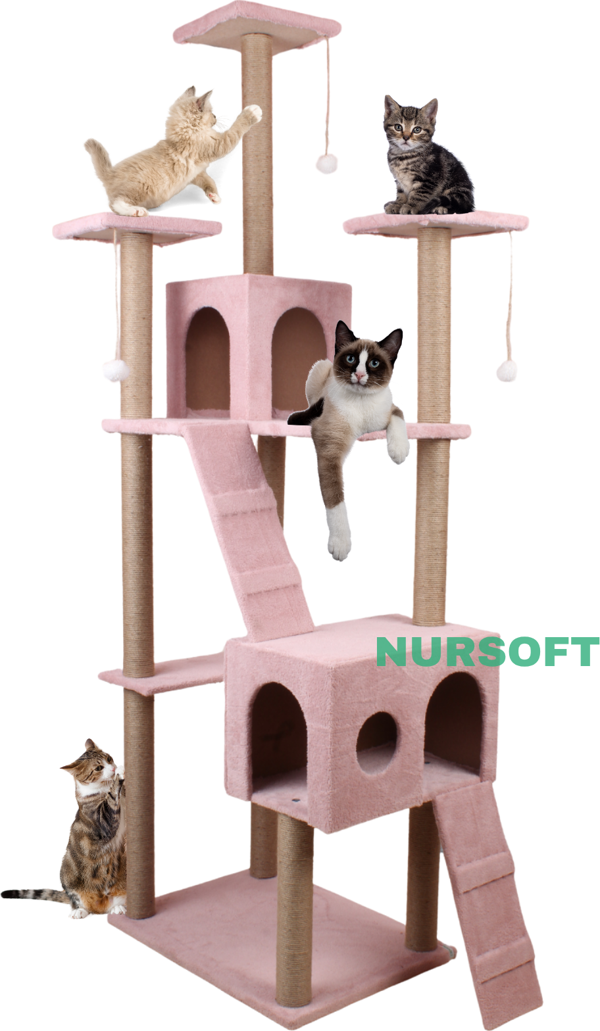 Nursoft Cat City - Kedi Tırmalama ve Oyun Evi Çok Fonksiyonlu - Image 1