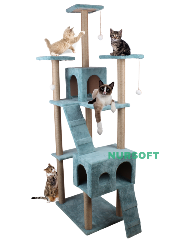 Nursoft Cat City - Kedi Tırmalama ve Oyun Evi Çok Fonksiyonlu - Image 1