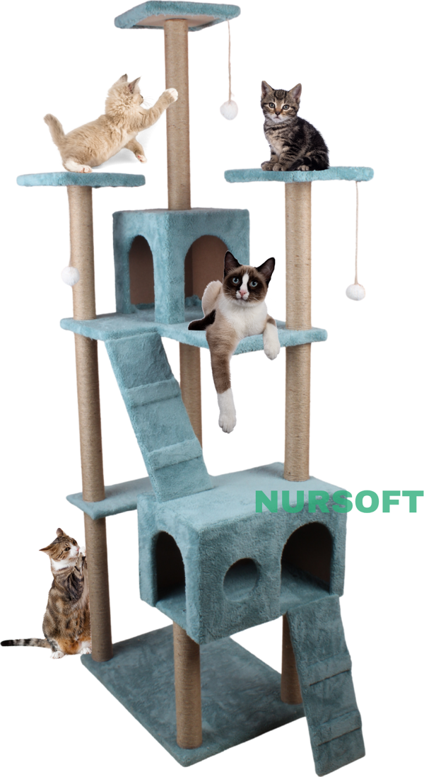 Nursoft Cat City - Kedi Tırmalama ve Oyun Evi Çok Fonksiyonlu - Image 1