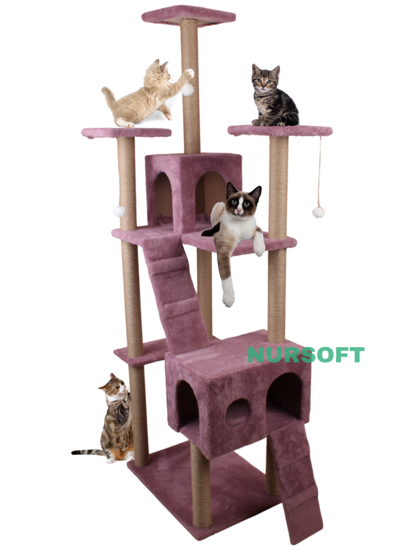 Nursoft Cat City - Kedi Tırmalama ve Oyun Evi Çok Fonksiyonlu - Image 1