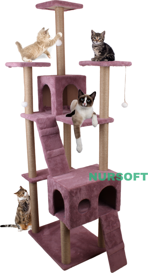 Nursoft Cat City - Kedi Tırmalama ve Oyun Evi Çok Fonksiyonlu - Image 1
