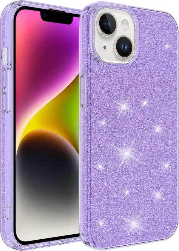 Zore İphone 14 Uyumlu Shining Silikon-Mor - Image 1