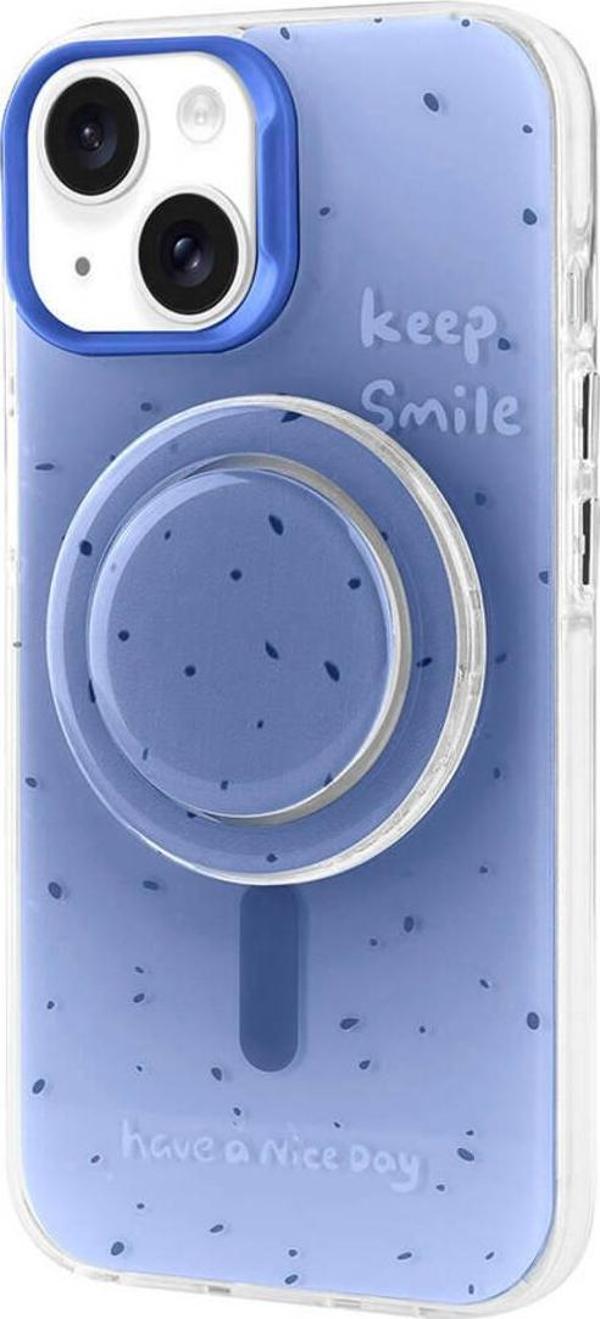 Zore İphone 14 Magsafe Şarj Özellikli Tak-Çıkar Pop Soketli Tiktok Kılıf-Mavi - Image 1