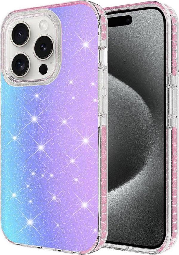 Zore İphone 15 Pro Max Uyumlu Parlak Renk Geçişli Velle Kılıf-Pembe - Image 1