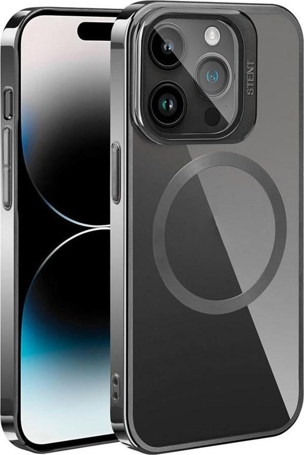 Zore İphone 15 Pro Uyumlu Magsafe Wireless Şarj Özellikli Standlı Zore Klon Kılıf-Gri - Image 1