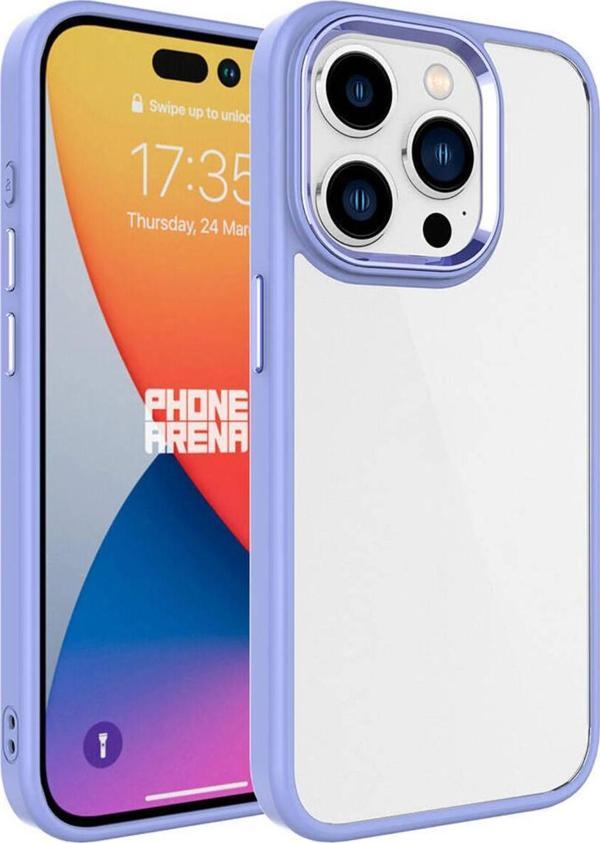 Zore İphone 15 Pro Uyumlu Zore Krom Kılıf-Lila - Image 1
