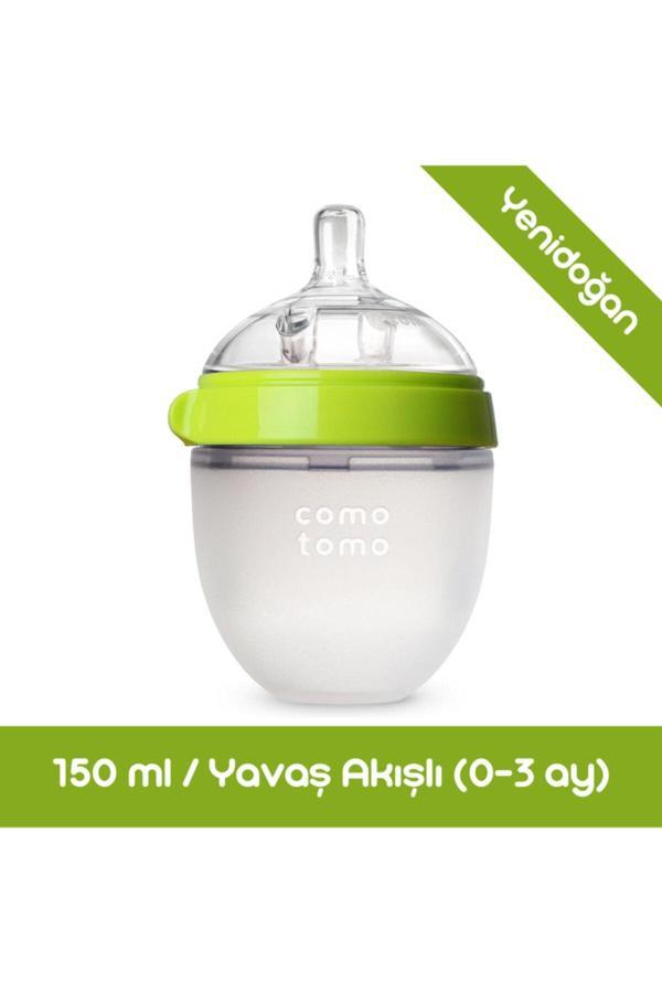 Antikolik Silikon Biberon 150ml Yeşil - Yavaş Akışlı (0-3 AY) Yenidoğan - Image 1