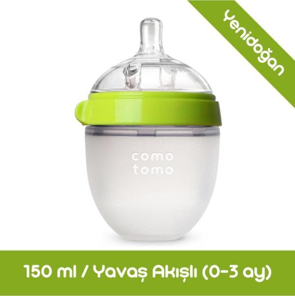 Antikolik Silikon Biberon 150ml Yeşil - Yavaş Akışlı (0-3 AY) Yenidoğan - Image 1
